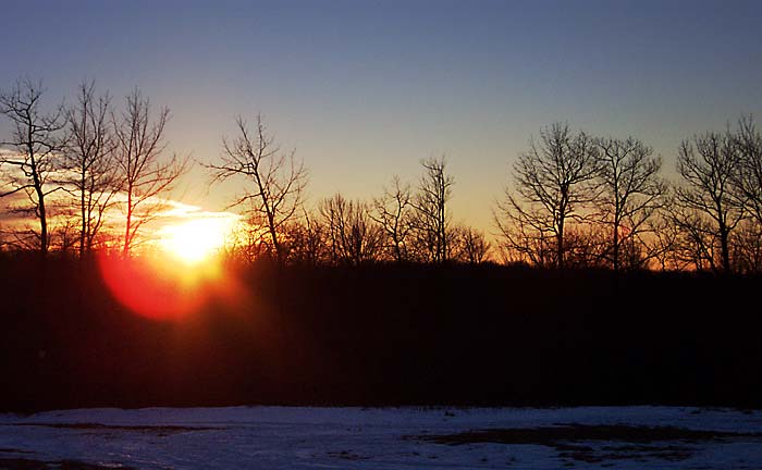 A mid-January sunset on the Allegheny Plateau