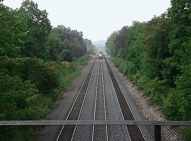 Amtrak approaching the “Bridge Hill”